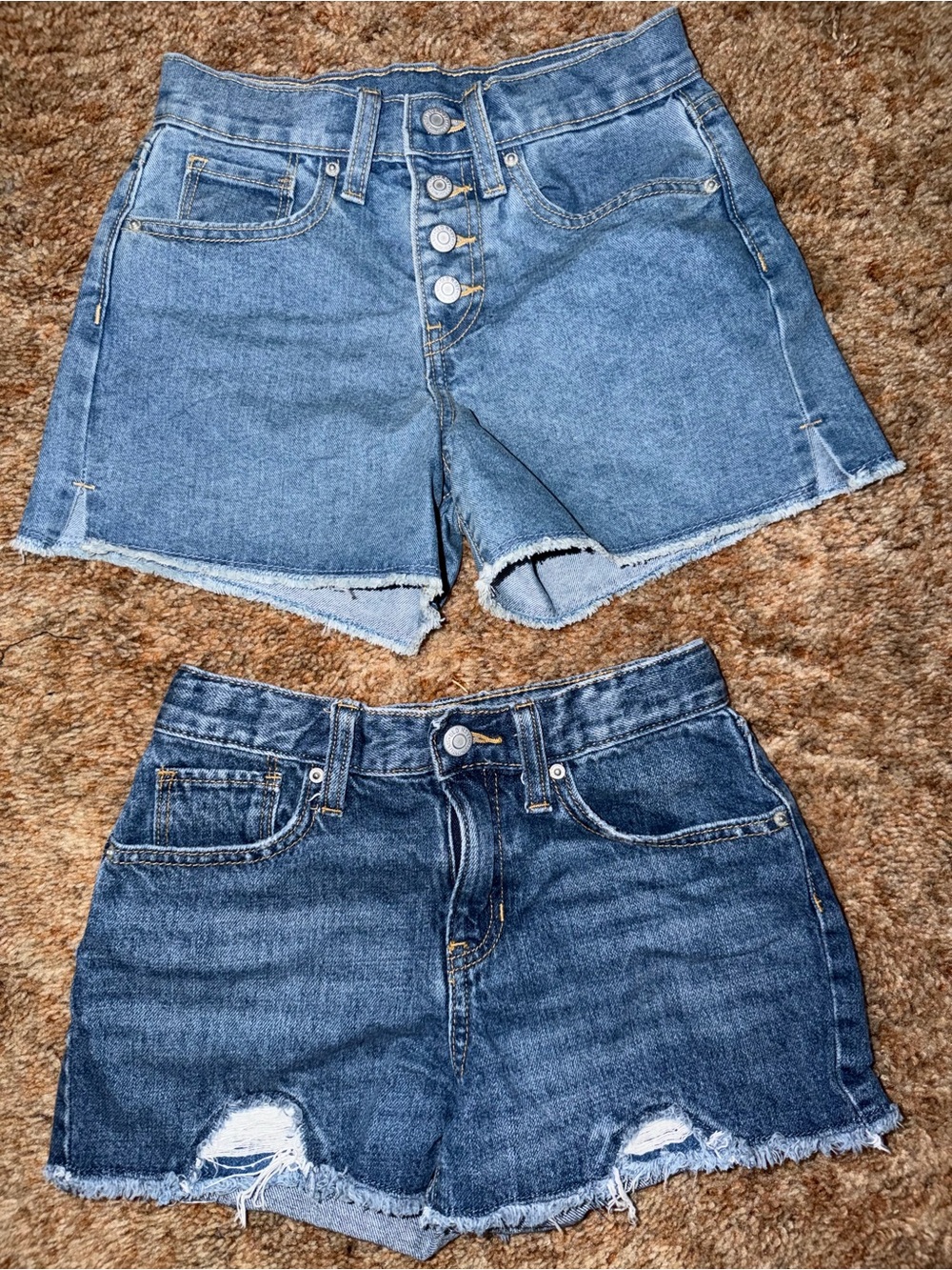 Old Navy girls high rise denim shorts, set of 2